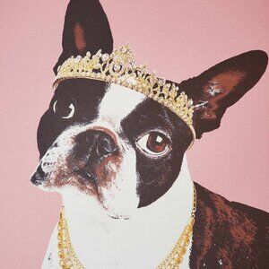 Doug Hernandez 2015 Art in Motion Boston Terrier Dog Princess Canvas Decor 11x14